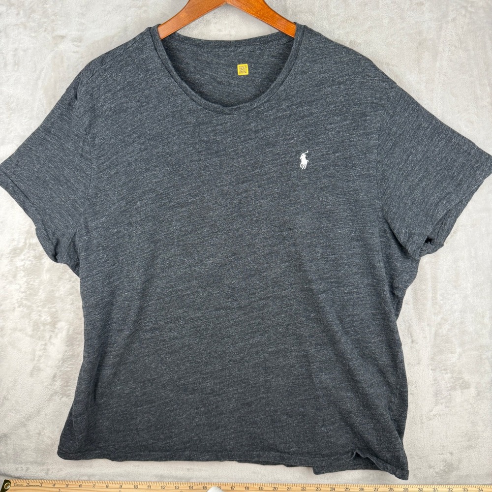 Ralph Lauren Womens Heathered‎ Charcoal Grey Short Sleeve Pony Logo T-Shirt XL